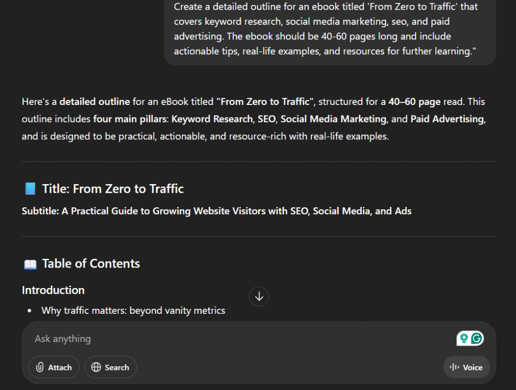 Prompt for creating a outline structure for an ebook. Prompt for creating a outline structure for an ebook.