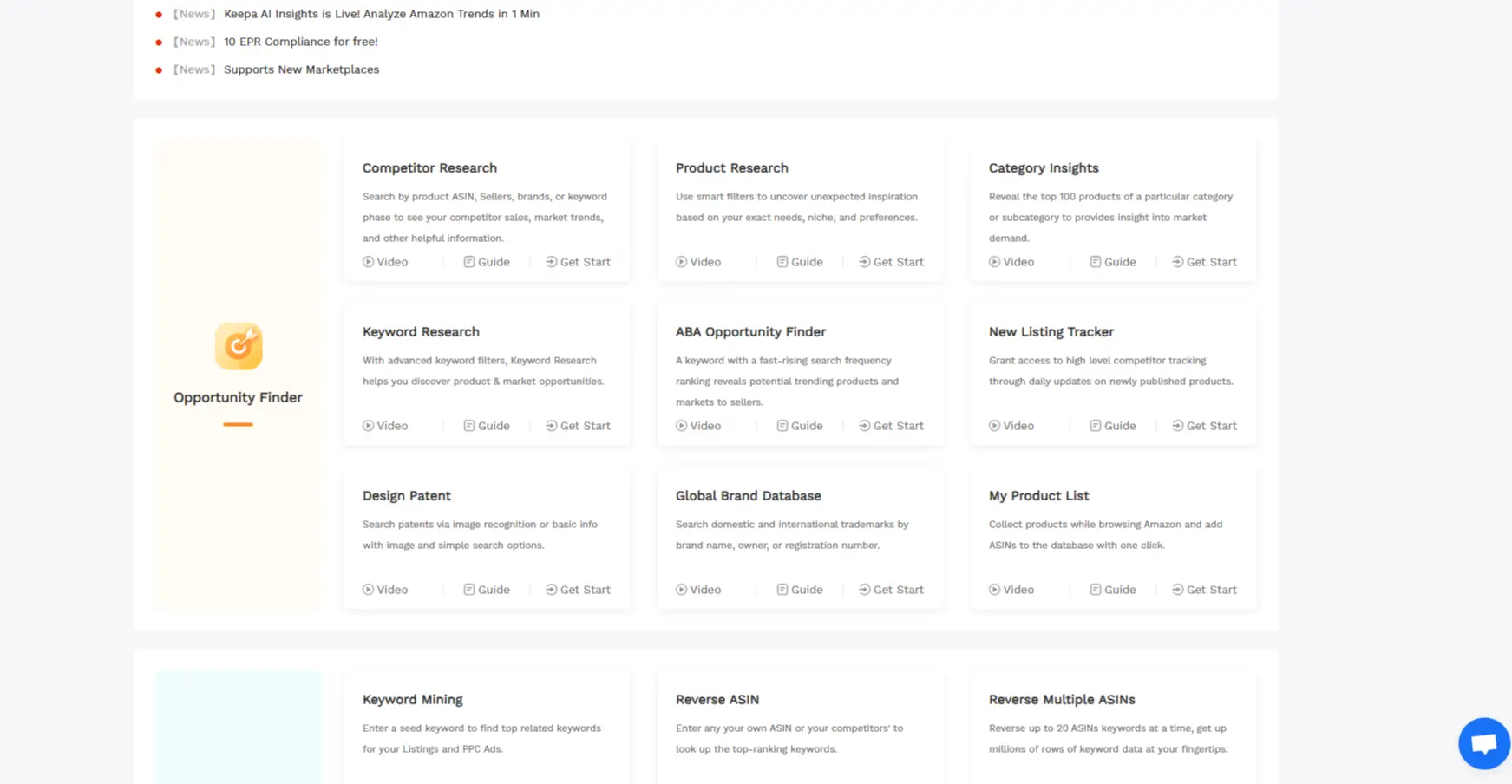 Features of Sellersprite.