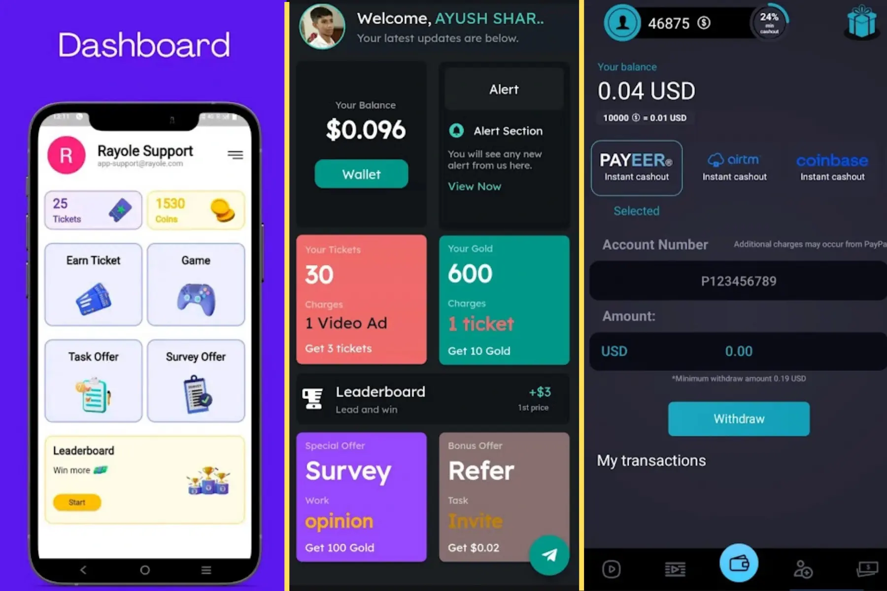 Fake money earning app